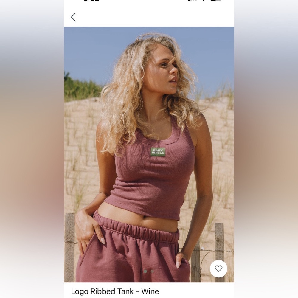 NEW WITH TAGS - Daily Drills Logo Ribbed Tank - Wine - XS/S